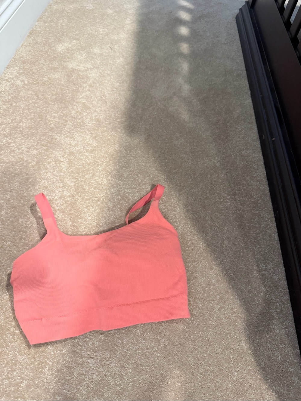 aerie Ribbed Scoop Bralette in Coral
